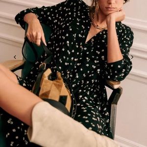 Sézane Leana Dress in two-toned jacquard